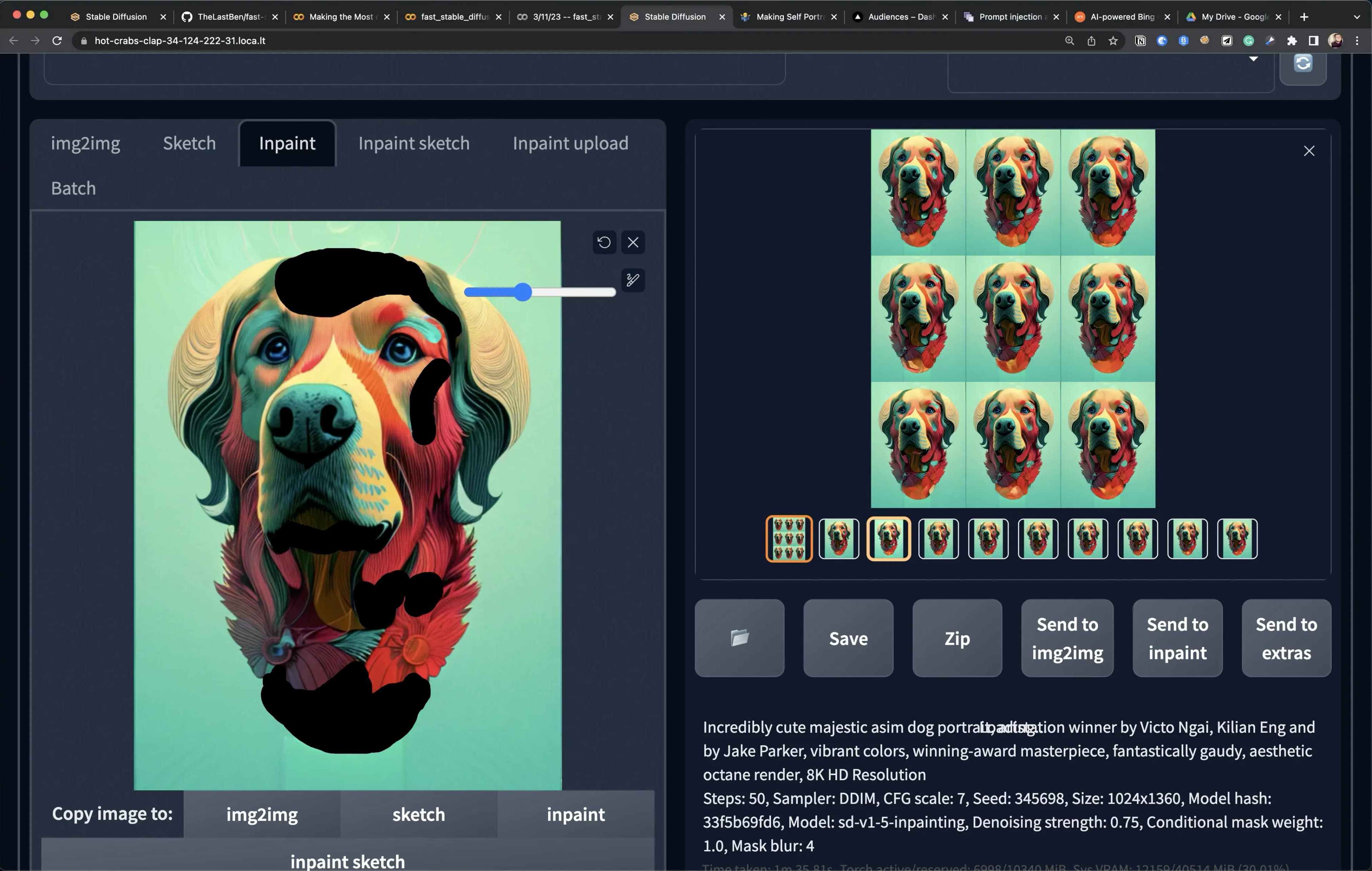 Example of Upscaling in the AUTOMATIC1111 UI. The left shows the options used, the right shows the result.